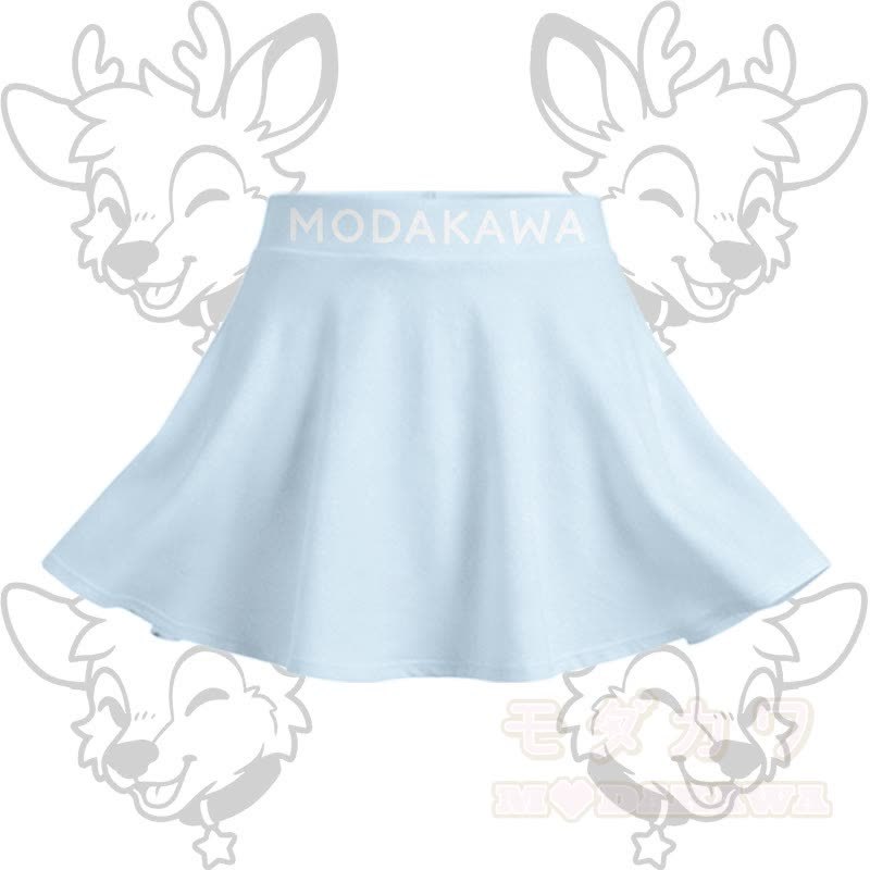 MODAKAWA X popipeko Hirsch-Grafik Crop Tanktop Sport Top Rock passendes Outfit - Blauer Rock - 2XL - image 10