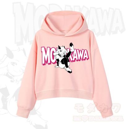 MODAKAWA Langarm-Kapuzenpullover mit Ziegenprint  - Rosa - 3XL - image 6