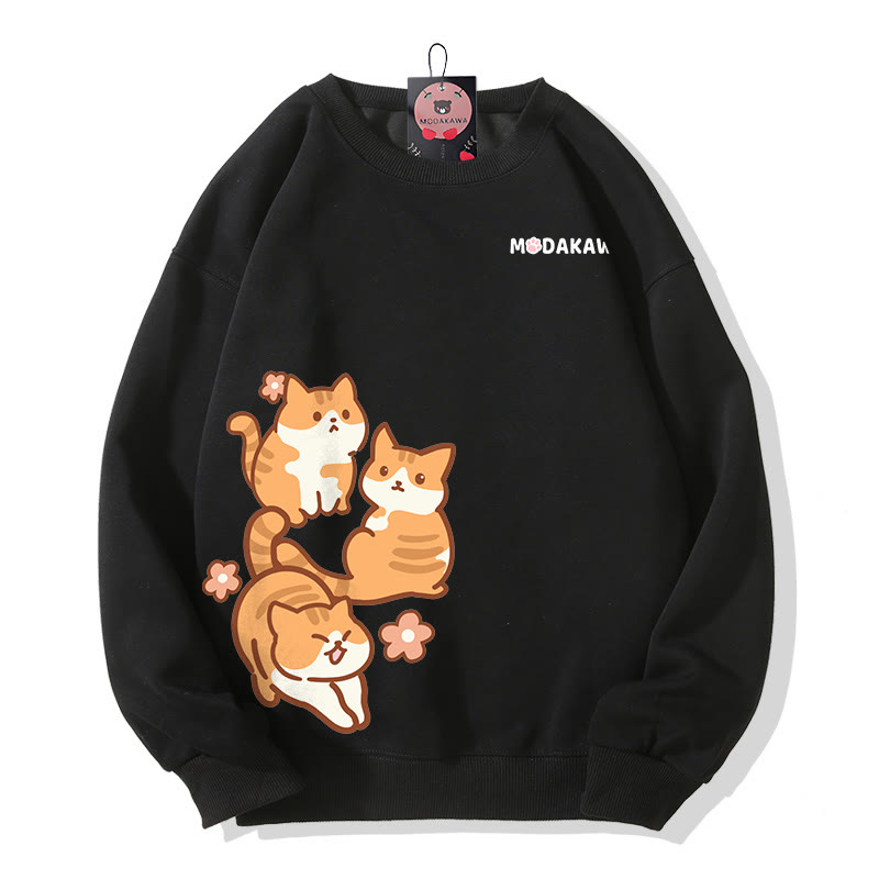 MODAKAWA Sweatshirt mit Katzenmotiv - Black - 5XL - image 4