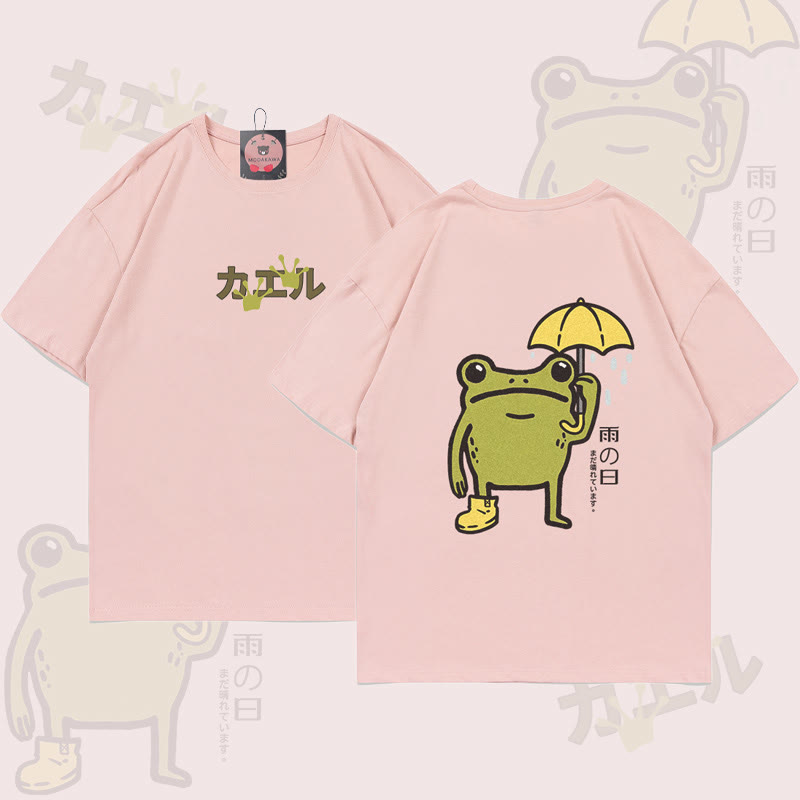 Rainy Frog Grafik-T-Shirt - Pink - 5XL - image 2