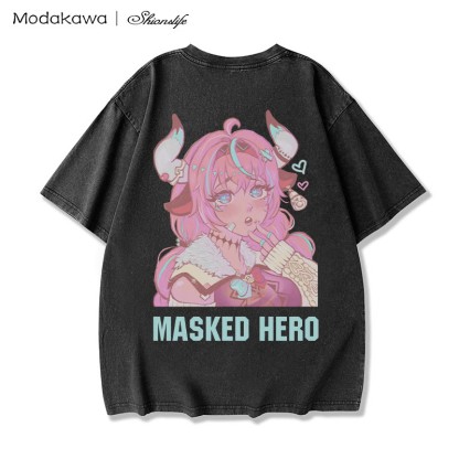 MODAKAWA X Shionslife Masked Hero gewaschenes T-Shirt aus 100 % Baumwolle - Black - 5XL - image 3