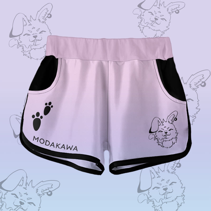 MODAKAWA Nabi Smoking Bunny Gradient Shorts - Purple - 5XL - image 2