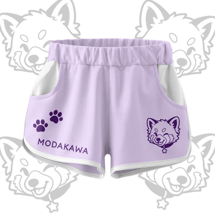 Wink Puppy Grafik Crop Tank Tank Sport Top Shorts Bikini Modakawa passendes Outfit - Purple Shorts - 5XL - image 9