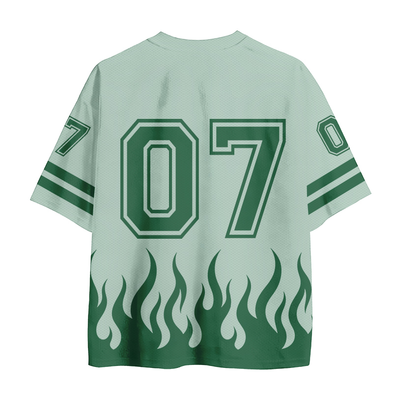 Fußballtrikot mit Freiheitsstatue-Motiv, Kreuz, Feuernummer, Grafik, Vintage-Mesh-Trikot - image 3