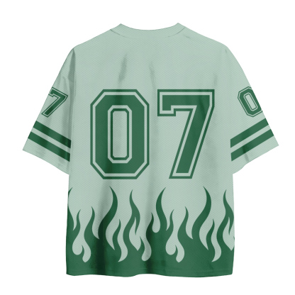 Fußballtrikot mit Freiheitsstatue-Motiv, Kreuz, Feuernummer, Grafik, Vintage-Mesh-Trikot - image 3