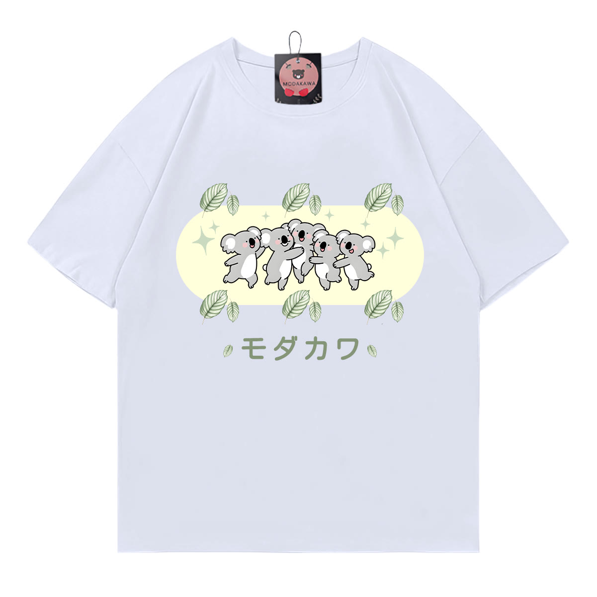 Koala Letter Print Modakawa T-Shirt - White - 5XL - image 4