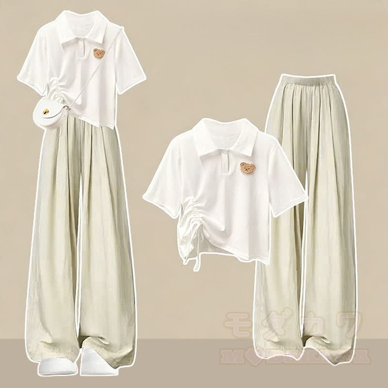 Niedliches Grafik-T-Shirt, lässige Hose und passendes Outfit - Zweiteiliges Set C - XL - image 3