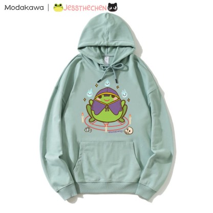 Kapuzenpullover mit Zauberfrosch-Grafik - Green - 5XL - image 5