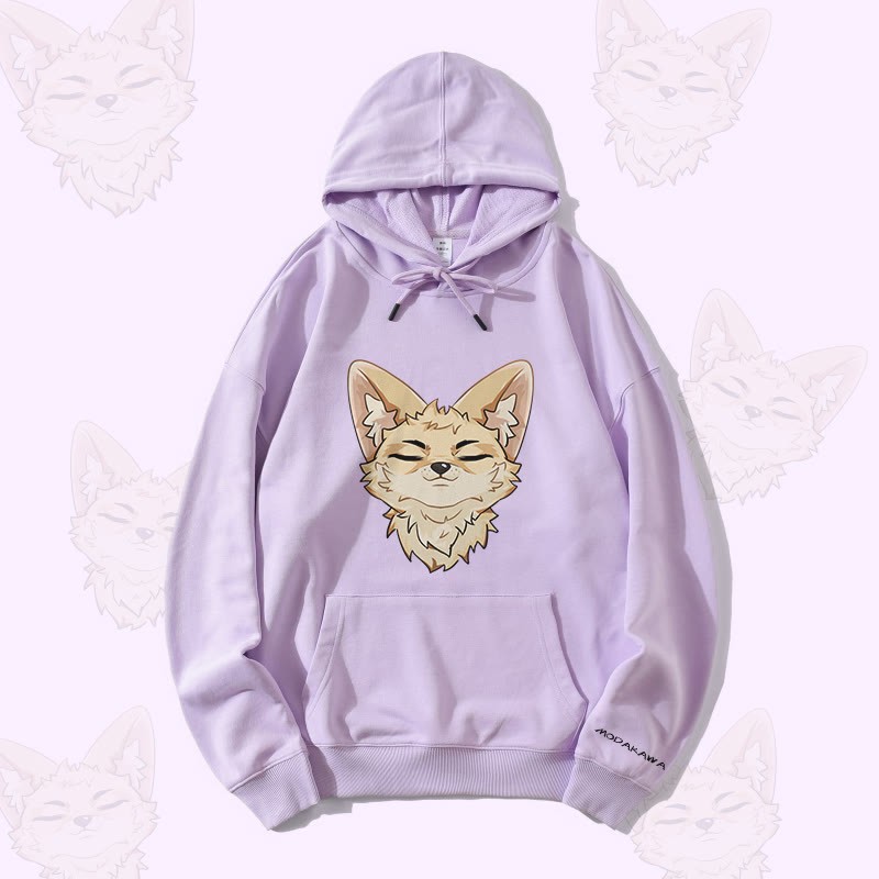 MODAKAWA Corsac Fox Graphic Streetwear Pullover Hoodie - Purple - 5XL - image 2