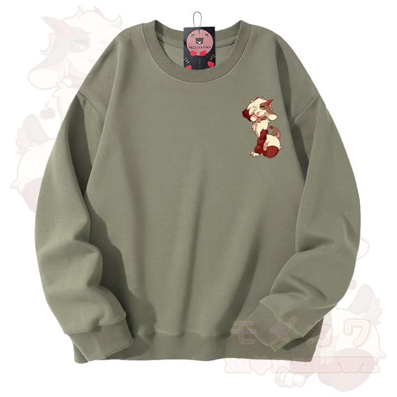 MODAKAWA X zarckets Unisex-Sweatshirt mit niedlichem Schaf-Motiv - Hellgrün - 3XL - image 12
