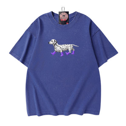 Dalmatiner-Grafik Modakawa Unisex Vintage Washed T-Shirt - Blue - 5XL - image 6