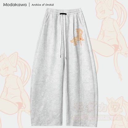 MODAKAWA X Archive of Orchid Devil Girl Graphic Wide Leg Pants - Hellgrau - 5XL - image 3