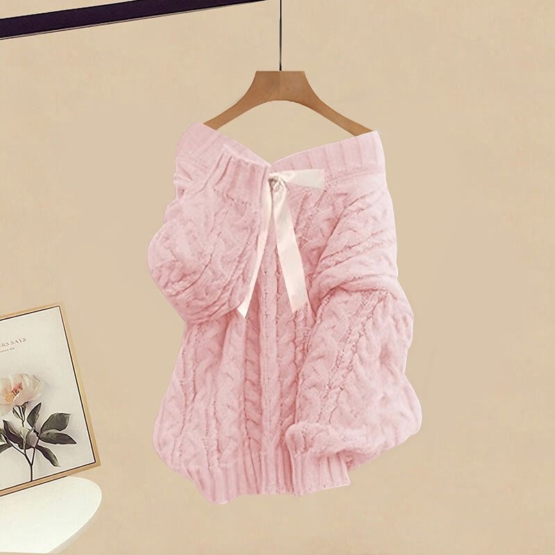 Strickpullover, schwarzes Kleid, passendes Outfit - Pink Sweater - XL - image 8