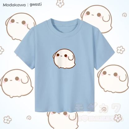 MODAKAWA X gwosti Gwosti Graphic Damen Cropped T-Shirt 92% gekämmte Baumwolle - Blau - XL - image 5