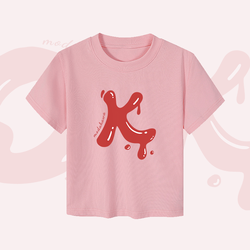 MODAKAWA OK Letter Graphic Couple Top - Crop Top - Pink - 5XL - image 5