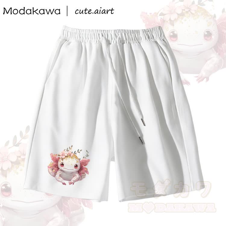 MODAKAWA X cute.aiart Cartoon Lizard Graphic Shorts - Weiß - 5XL - image 3