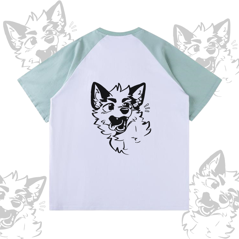 MODAKAWA X atka Fox Graphic Farben Block Pocket T-Shirt Shorts passendes Outfit - White & Green T-shirt - XL - image 6
