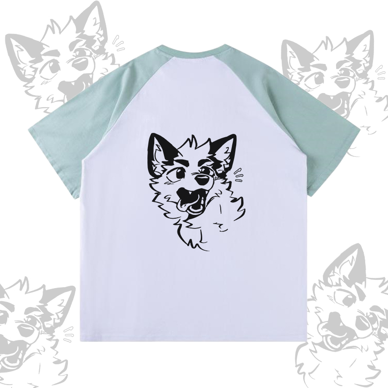 MODAKAWA X atka Fox Graphic Farben Block Pocket T-Shirt Shorts passendes Outfit - White & Green T-shirt - XL - image 6
