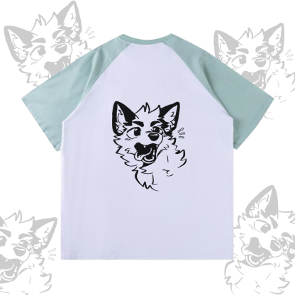 MODAKAWA X atka Fox Graphic Farben Block Pocket T-Shirt Shorts passendes Outfit - White & Green T-shirt - XL - image 6