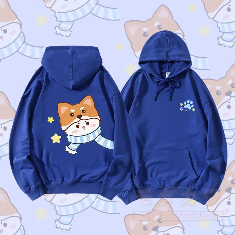 MODAKAWA Schal mit Katzenmotiv, Partner-Hoodie - Königsblau - 5XL - image 3