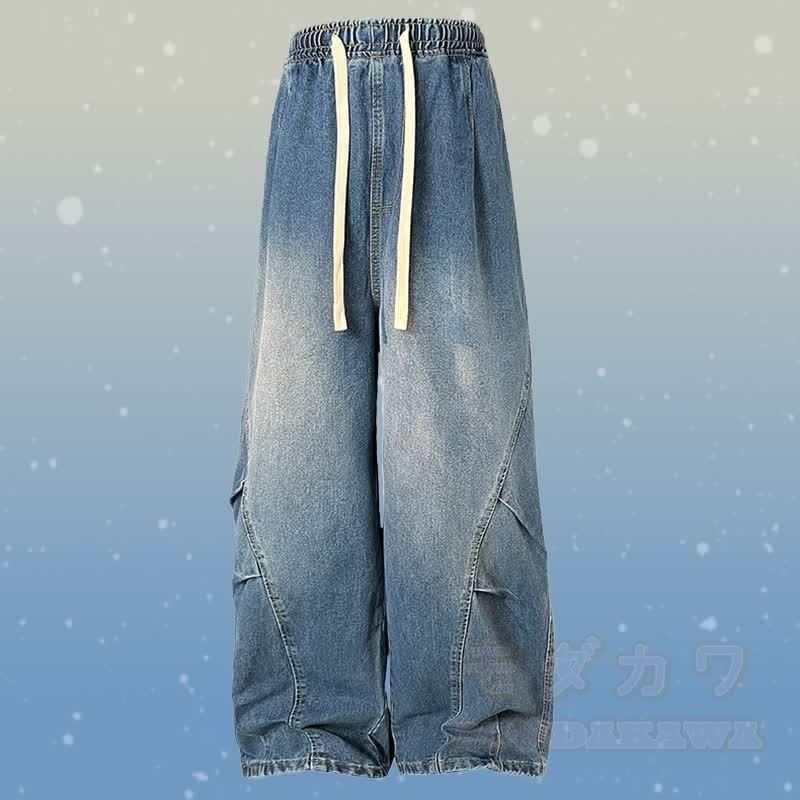 Zweiteiler: Farbverlauf-Strickpullover mit flauschigem Unterrock und Jeans - Blaue Hose - 2XL - image 10