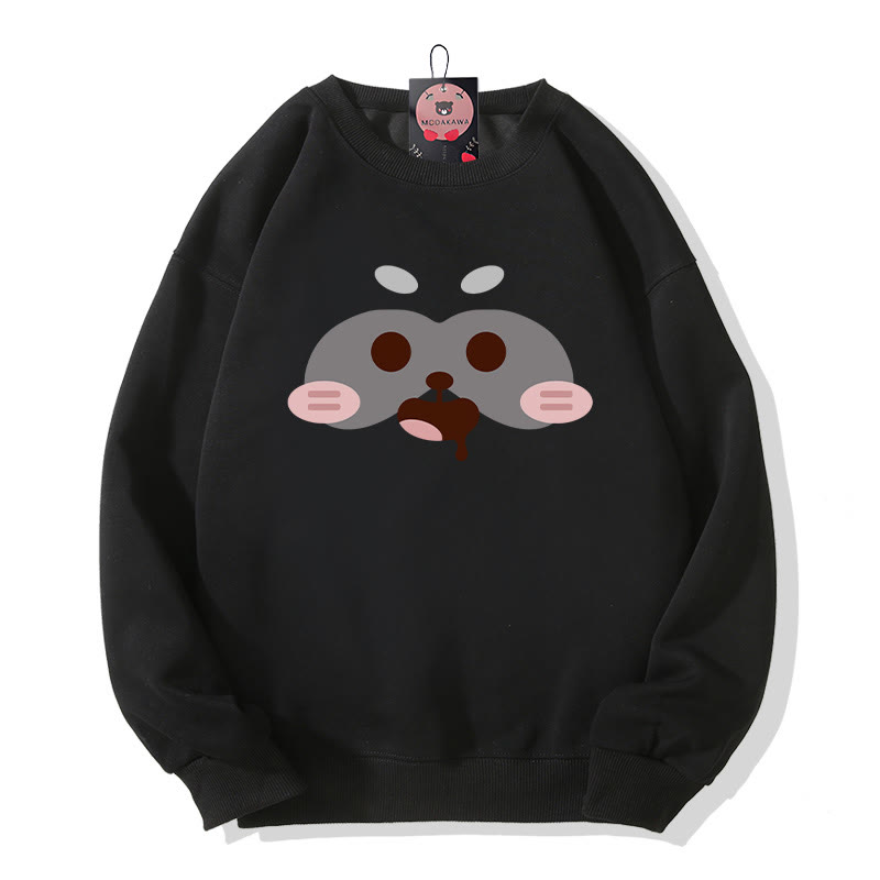 Sweatshirt mit Rundhalsausschnitt und Rotpanda-Print - Black - 5XL - image 5