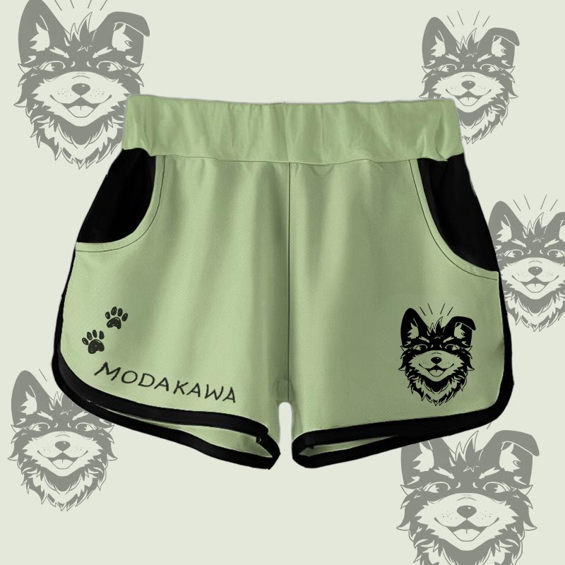 MODAKAWA Gradient Smiling Koda Graphic Shorts - Green - 5XL - image 6