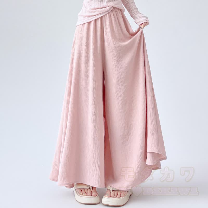 Dreiteiliges Set bestehend aus einem Top mit Farbverlauf, Lochmuster, Spitzenunterwäsche und einer weiten Hose - Rosa Hose - 4XL - image 16