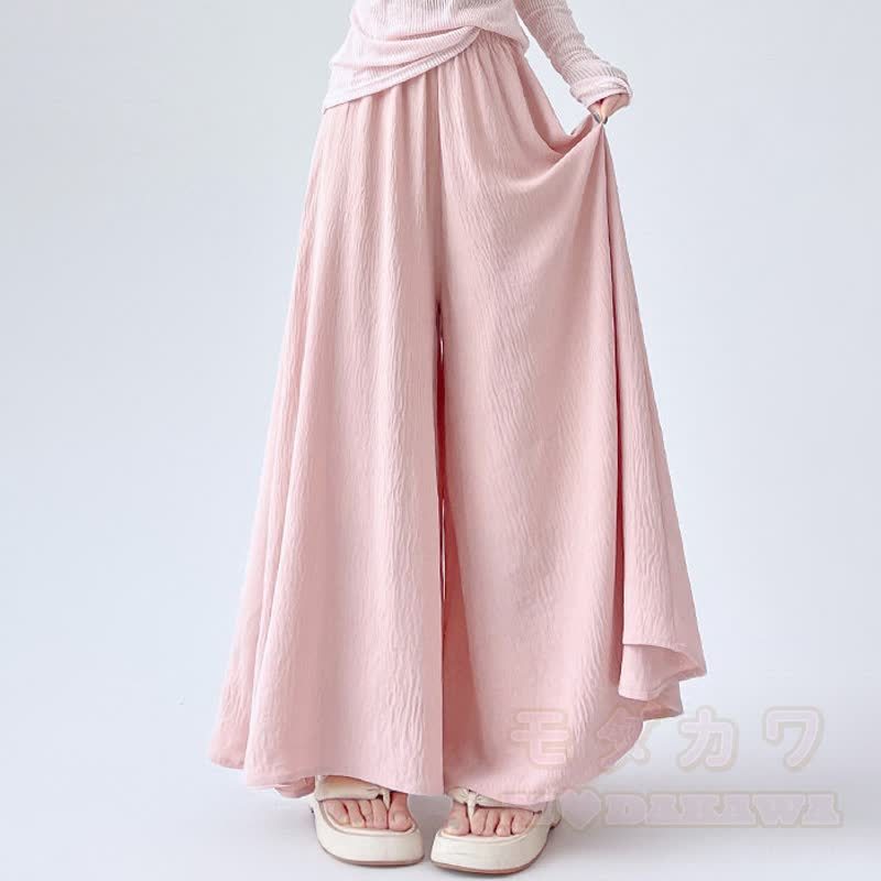 Dreiteiliges Set bestehend aus einem Top mit Farbverlauf, Lochmuster, Spitzenunterwäsche und einer weiten Hose - Rosa Hose - 4XL - image 16