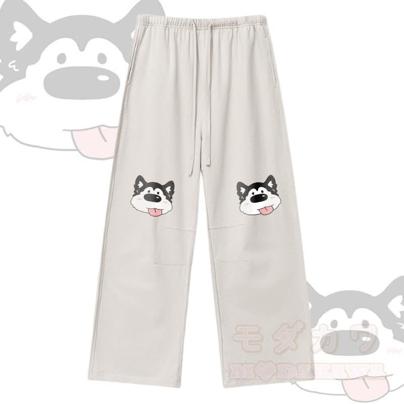 MODAKAWA Hose mit Hundemotiv und Kordelzug - Aprikose - XL - image 3