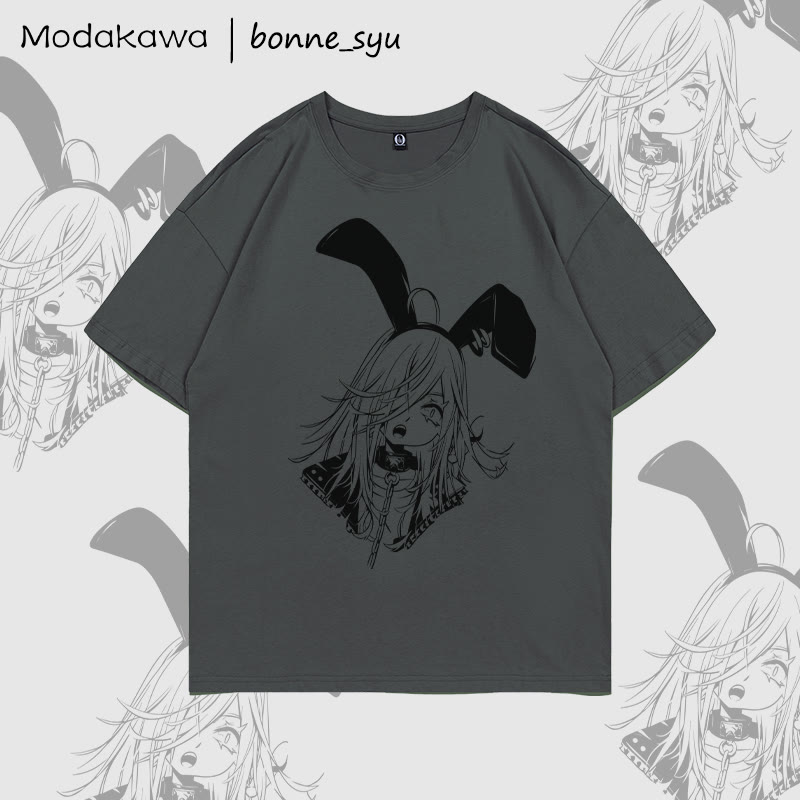 MODAKAWA X bonne_syu Gothic Bunny Girl Grafik-T-Shirt - Dark Grey - 5XL - image 2