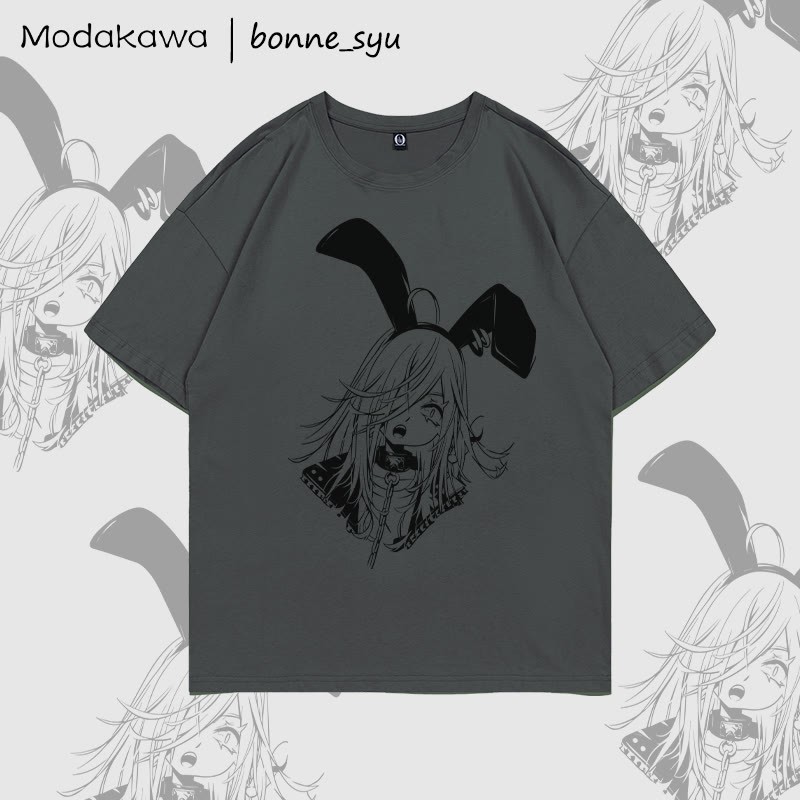 MODAKAWA X bonne_syu Gothic Bunny Girl Grafik-T-Shirt - Dark Grey - 5XL - image 2