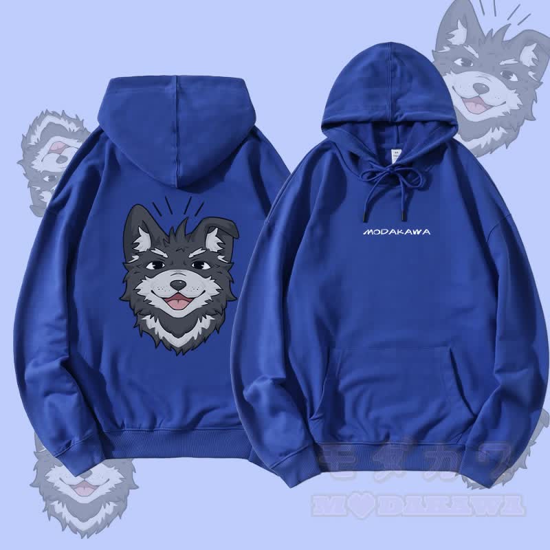 MODAKAWA Smiling Koda Graphic Streetwear Pullover Hoodie - Königsblau - 5XL - image 3