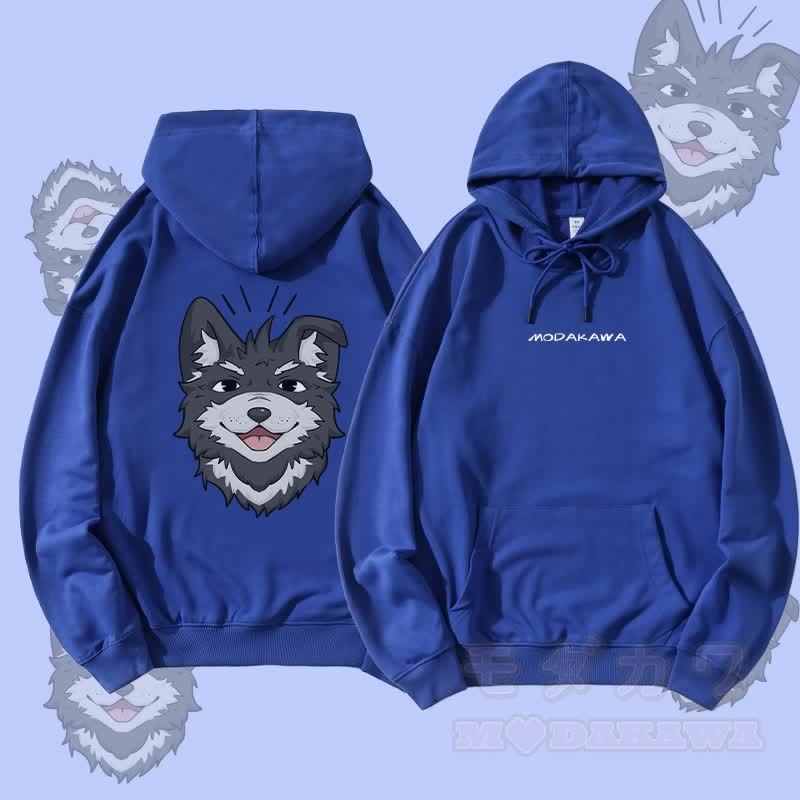 MODAKAWA Smiling Koda Graphic Streetwear Pullover Hoodie - Königsblau - 5XL - image 3