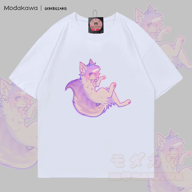 MODAKAWA X genericcanis Fox Graphic 100% Baumwoll-T-Shirt - Weiß - 5XL - image 4