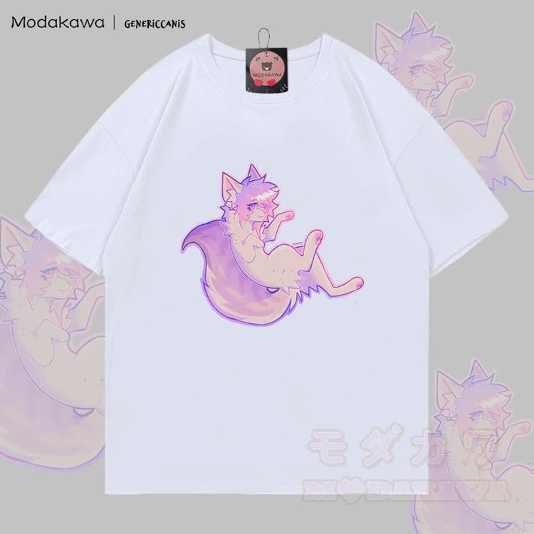 MODAKAWA X genericcanis Fox Graphic 100% Baumwoll-T-Shirt - Weiß - 5XL - image 4