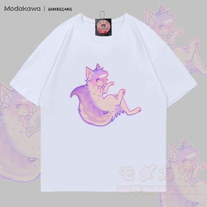 MODAKAWA X genericcanis Fox Graphic 100% Baumwoll-T-Shirt - Weiß - 5XL - image 4