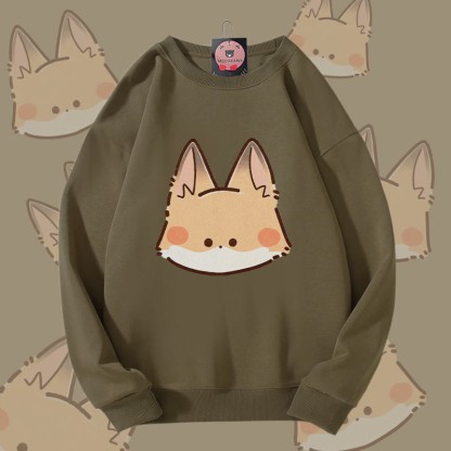 MODAKAWA Unisex-Sweatshirt mit niedlichem Fuchsmotiv - Dark Khaki - 5XL - image 2