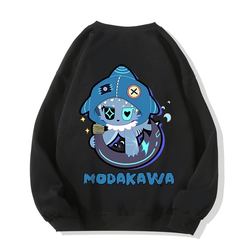 MODAKAWA Verspieltes Hai-Motiv, dunkle Ästhetik, Unisex-Streetwear-Sweatshirt - Black - 5XL - image 6