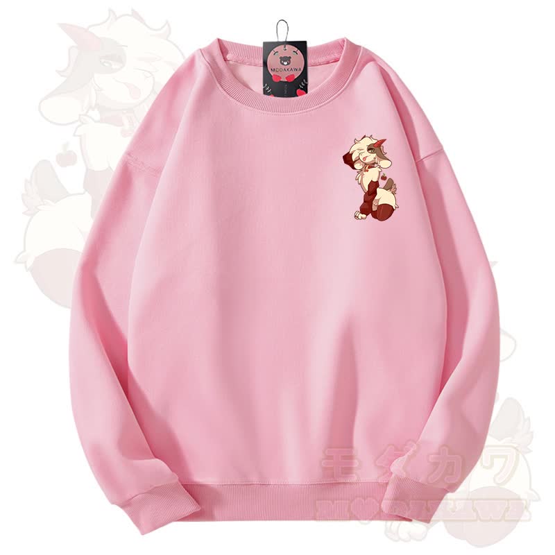 MODAKAWA X zarckets Unisex-Sweatshirt mit niedlichem Schaf-Motiv - Rosa - 3XL - image 9