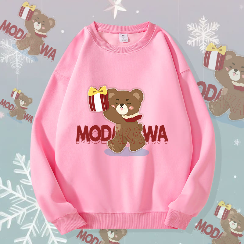 MODAKAWA Unisex-Sweatshirt mit Weihnachtsbär-Motiv - Pink C - 5XL - image 10