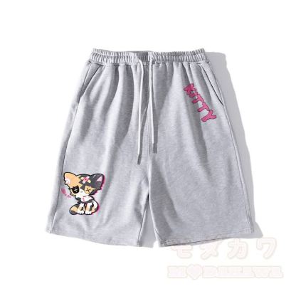 Sad Kitty Grafik Dunkle Ästhetische Shorts - Grau - 5XL - image 5