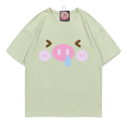 T-Shirt mit Schweineprint - Green - 5XL - image 3
