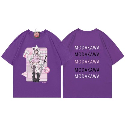 MODAKAWA X airii.exe T-Shirt mit Buchstabendruck „Kitty Girl“ aus 100 % Baumwolle - Purple - 5XL - image 6