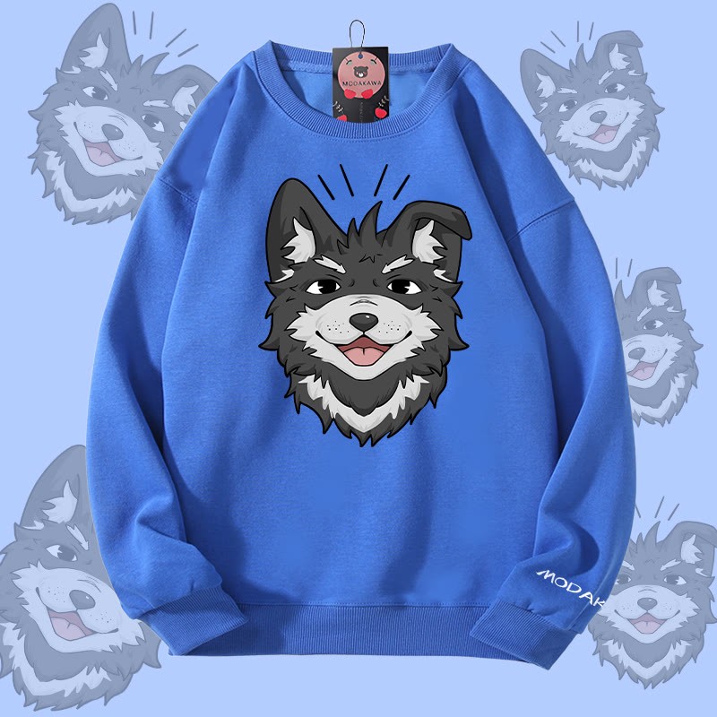 MODAKAWA Unisex-Sweatshirt mit lächelndem Koda-Motiv - Blue - 5XL - image 2
