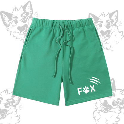 MODAKAWA X atka Fox Graphic Farben Block Pocket T-Shirt Shorts passendes Outfit - Green Shorts - XL - image 9