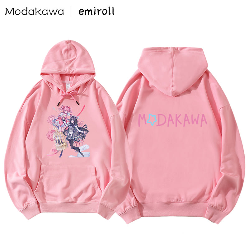 MODAKAWA X emiroll – Lockerer Hoodie mit Madoka-Homura-Print - Pink B - 5XL - image 5