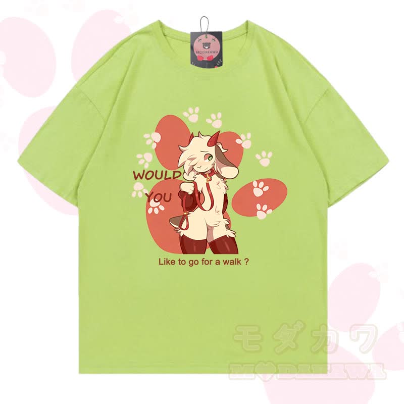 MODAKAWA X zarckets Goat Graphic 100% Baumwoll-T-Shirt - Avocadogrün - 5XL - image 6
