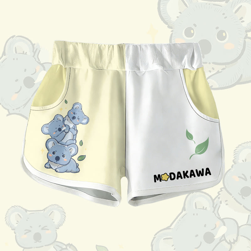 Koala Graphic Modakawa Shorts - Yellow - 5XL - image 3