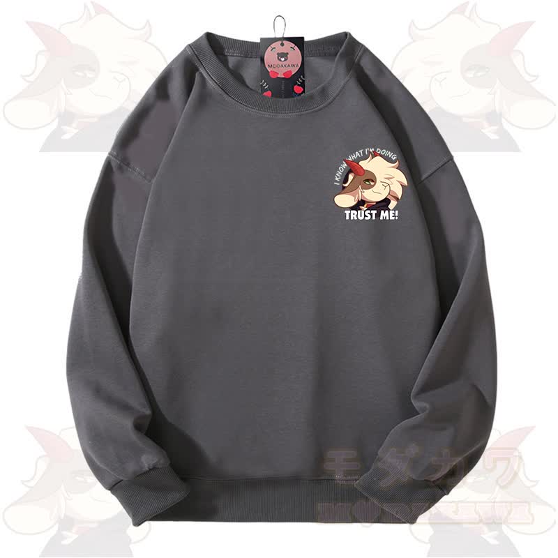 MODAKAWA X zarckets TRUST ME Fuchs-Grafik Unisex-Sweatshirt - Grau - 3XL - image 6